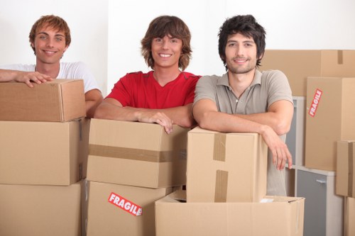Commercial and residential moving van transport around South Kensington