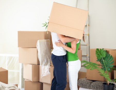 Careful loading of household items for a move in South Kensington